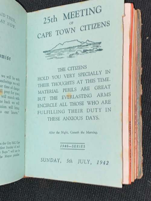 VARIOUS MEETINGS OF CAPE TOWN CITIZENS 1940 - 1941 - 1942 SERIES