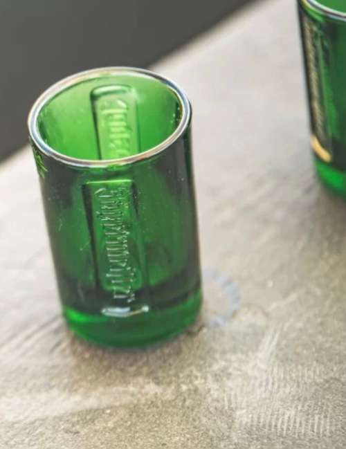 JAGERMEISTER MINI FREEZER , SHOT GLASSES AND FLAG