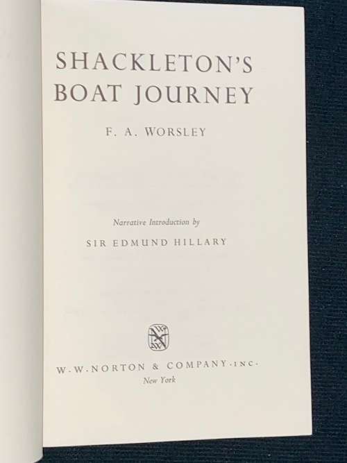 SCHACKLETON`S BOAT JOURNEY BY F.A. WORSLEY