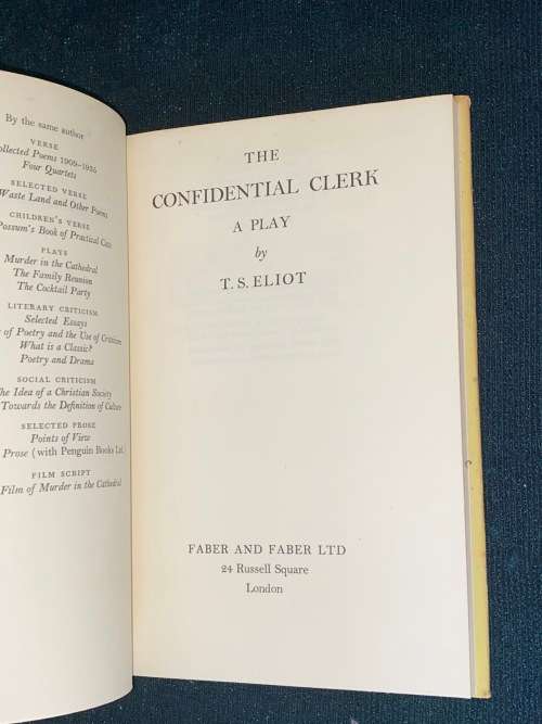 THE CONFIDENTIAL CLERK BY T.S. ELIOT