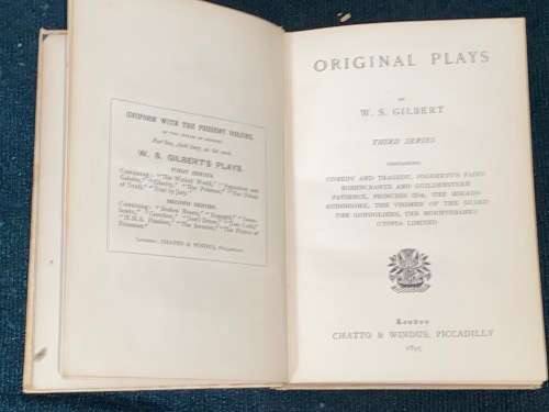 THE MAYFAIR LIBRARY ORIGINAL PLAYS OF W.S. GILBERT THIRD SERIES 1895