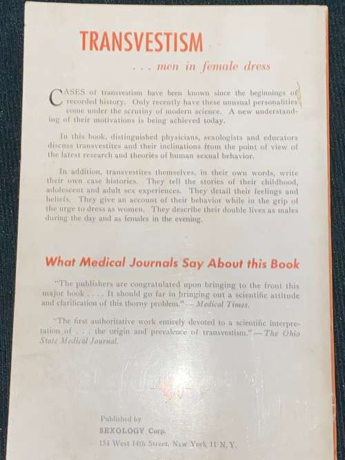 TRANSVESTISM MEN IN FEMALE DRESS EDITED BY DAVID O. CAULDWELL
