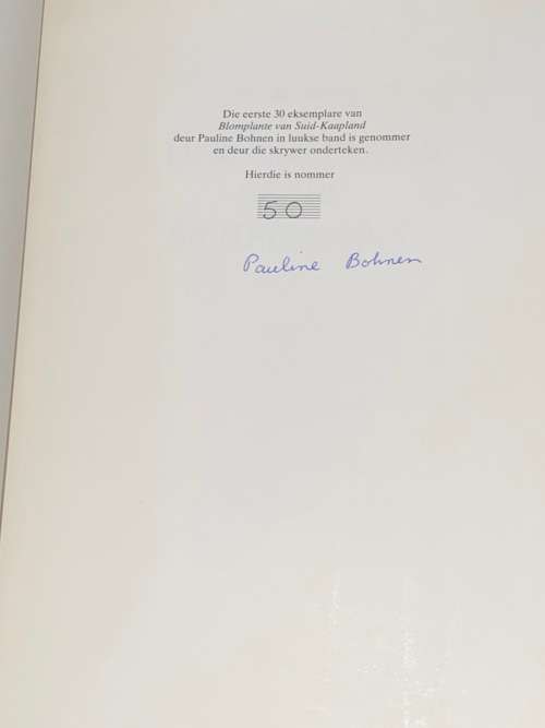 FLOWERING PLANTS OF THE SOUTHERN CAPE BY PAULINE BOHNEN LIMITED EDITION SIGNED