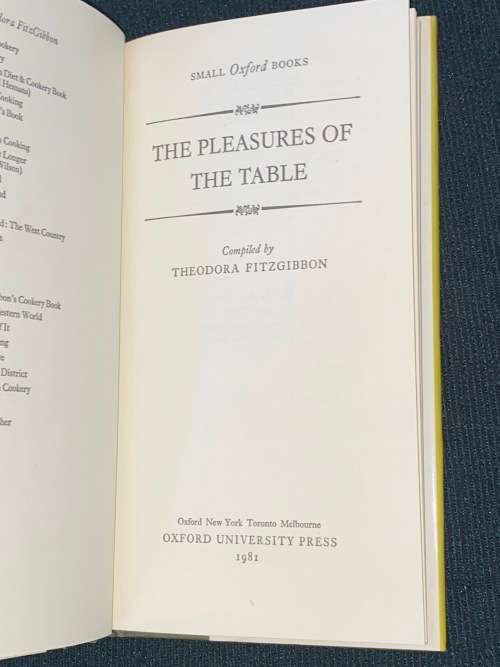THE PLEASURES OF THE TABLE - SMALL OXFORD BOOKS
