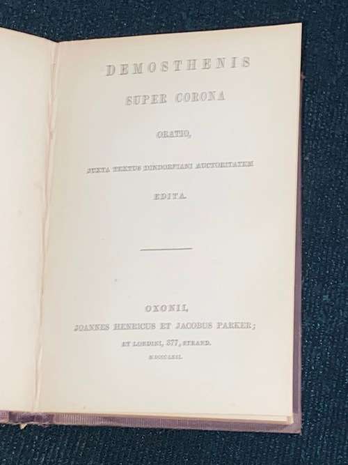 AESCHINIS ORATIO IN CTESIPHONTEM EN BEKKERI RECENSIONE REPETITA 1862
