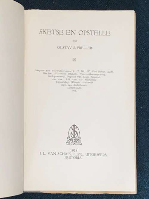 SKETSE & OPSTELLE DEUR GUSTAV S. PRELLER 1928