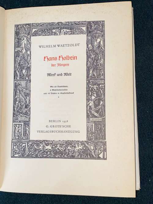WILHELM WAETZOLDT HANS HOLBEIN WERK UND WELT