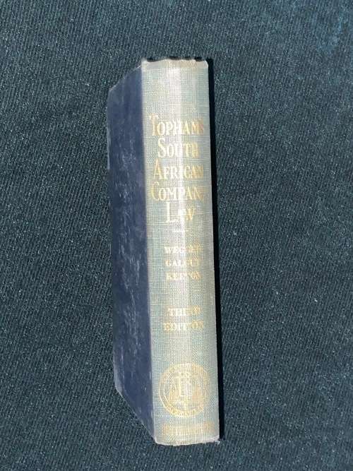 TOPHAM`S PRINCIPLES OF COMPANY LAW SOUTH AFRICAN EDITION 1953
