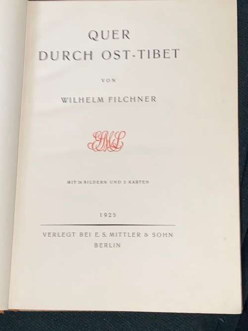QUER DURCH OST-TIBET VON WILHELM FILCHNER