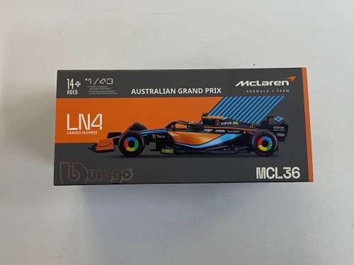 BBURAGO MACLAREN MCL36 LN4 LANDO NORRIS  AUSTRALIAN GRAND PRIX F1 TEAM 1:43