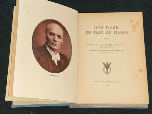 ONS KERK EN PROF. DU PLESSIS DEUR SENATOR F.S. MALAN 1933