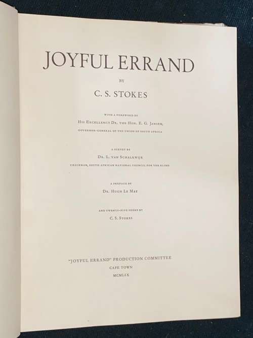 JOYFUL ERRAND BY C.S. STOKES