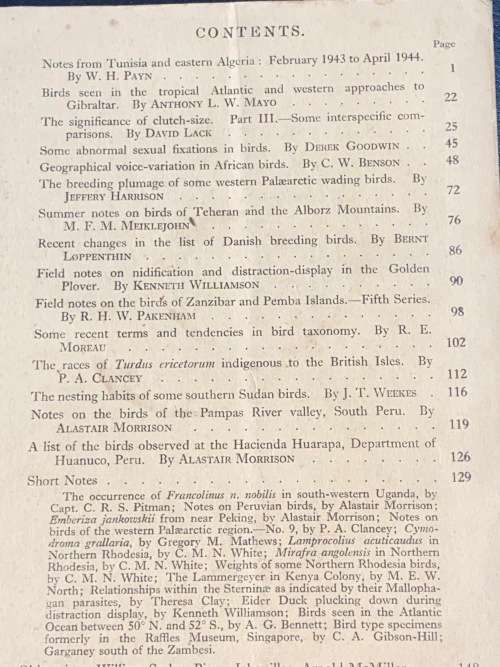 THE IBIS A QUARTERLY JOURNAL ON ORNITHOLOGY EDITED BY R.E. MOREAU VOLUME 90 JANUARY 1948