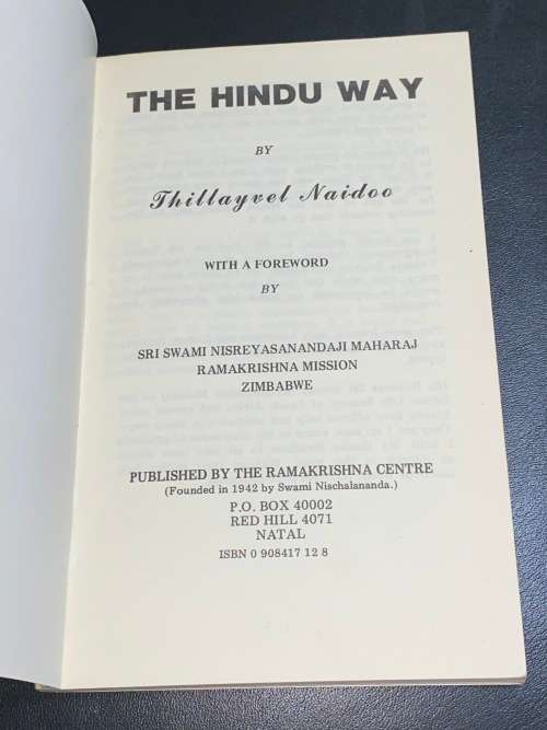 THE HINDU WAY BY THILLAYVEL NAIDOO