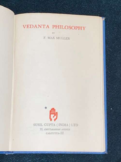 VENDANTA  PHILOSOPHY BY F. MAX MULLER 1950