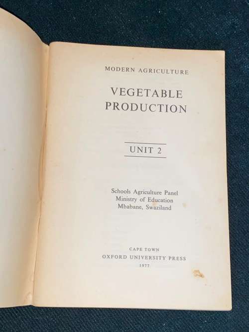 MODERN AGRICULTURE VEGETABLE PRODUCTION SCHOOL BOOK SWAZILAND