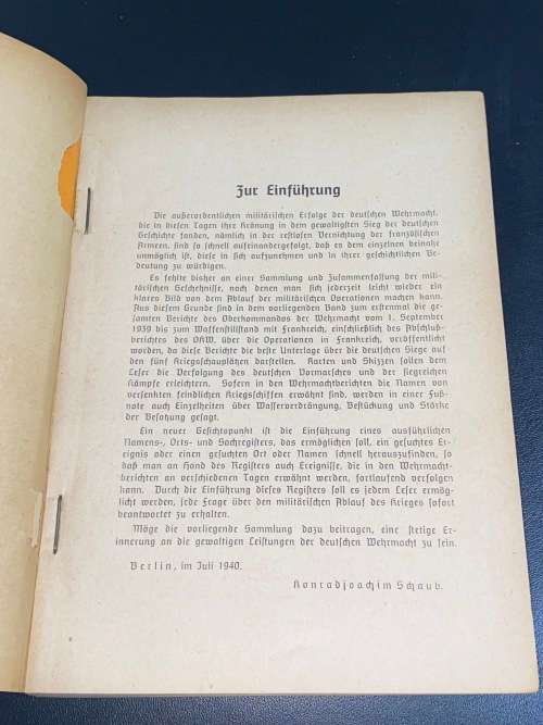 DIE BERICHTE DES OBERKOMMANDOS DER WEHRMACHT VOM 1. SEPTEMBER 1939 GERMAN NAZI WW2