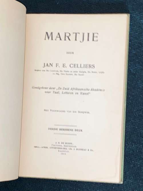 MARTJIE DEUR JAN F.E. CELLIERS 1919