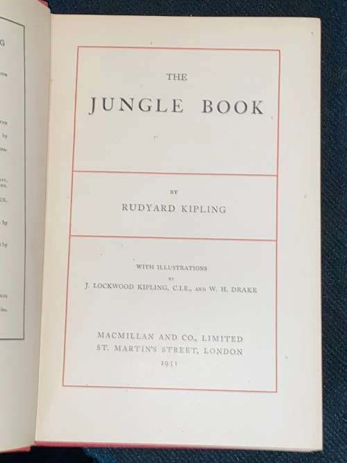 THE JUNGLE BOOK BY RUDYARD KIPLING 1951
