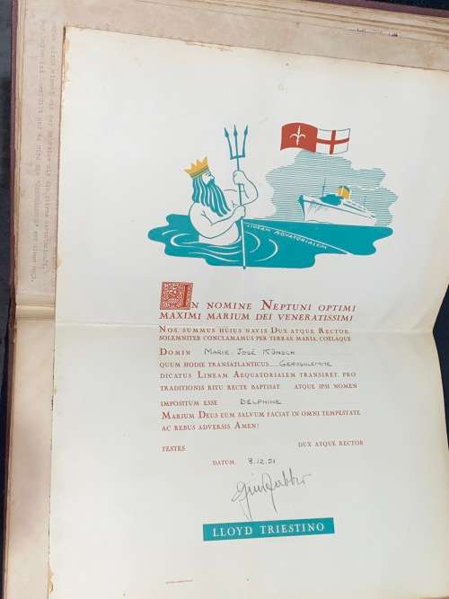 1950`S REISEBERICHT (TRAVELOGUE) OF GERMAN LADY ON VARIOUS CRUISES UP THE COAST OF AFRICA TO EUROPE
