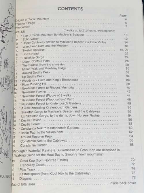 A WALKING GUIDE FOR TABLE MOUNTAIN BY SHIRLEY BROSSY