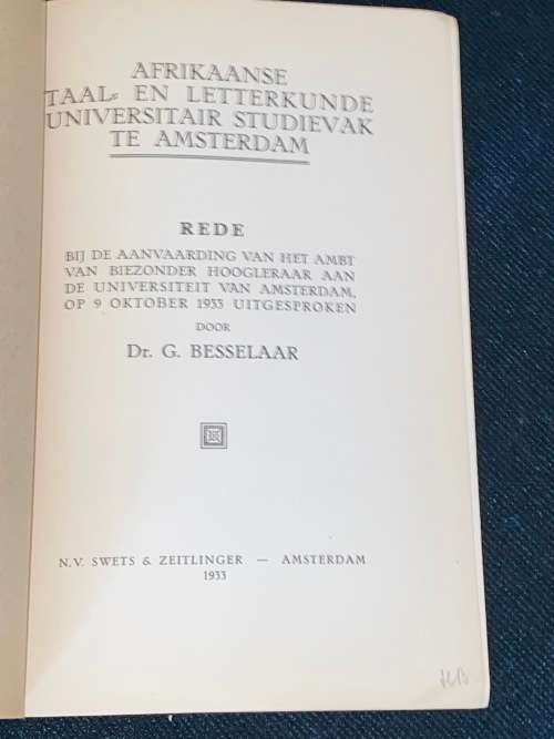 AFRIKAANSE TAAL EN LETTERKUNDE UNIVERSITAIR STUDIEVAK TE AMSTERDAM