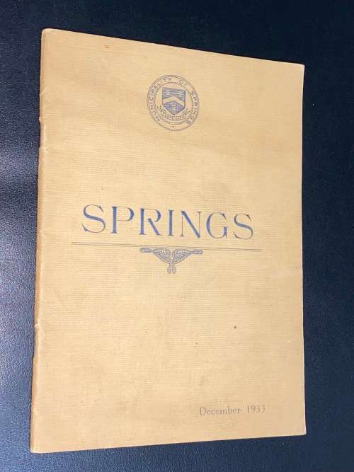 SPRINGS BROCHURE AND COMPREHENSIVE DIRECTORY OF CHURCHES, COMMERCE, EDUCATION, MINES DECEMBER 1933