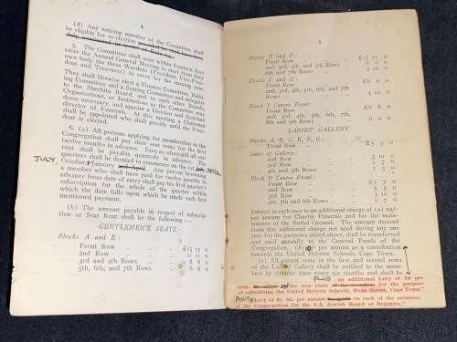 LAWS OF THE CAPE TOWN HEBREW CONGREGATION  1926