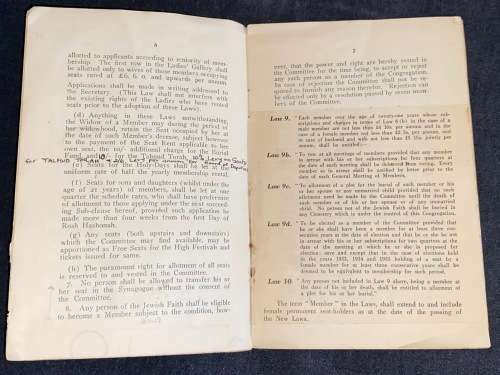 LAWS OF THE CAPE TOWN HEBREW CONGREGATION  1926