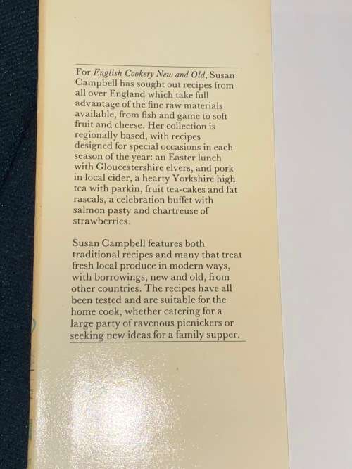 ENGLISH COOKERY NEW & OLD BY SUSAN CAMPBELL