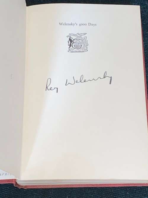 WELENSKY`S 4000 DAYS BY SIR ROY WELENSKY SIGNED