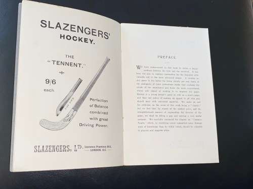 HOCKEY A CONCISE AND INSTRUCTIVE TREATISE ON THE THEORY AND PRACTICE OF THE GAME - SLAZENGER SERIES