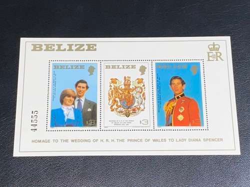 1981 BELIZE  SOUVENIR $3 SHEET COMMEMORATING THE ROYAL WEDDING