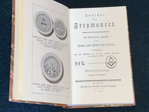 JOURNAL FUR FREYMAURER 1784 LIMITED EDITION REPRINT 47/333 GERMAN FREEMASONRY