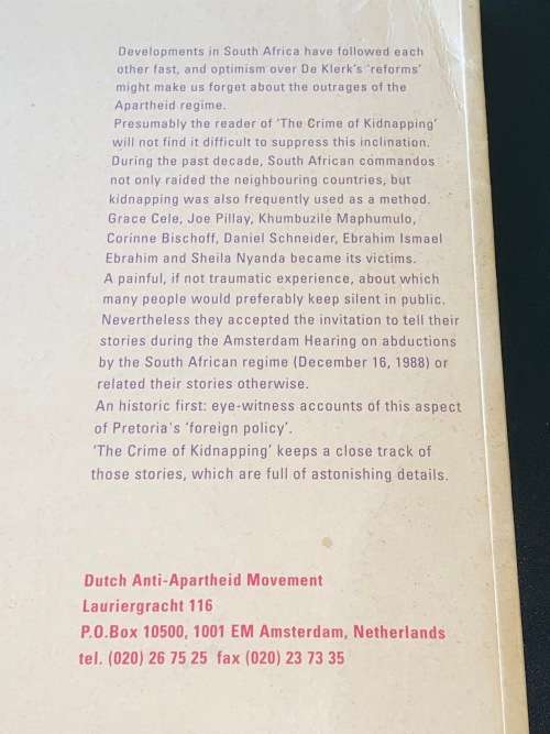 THE CRIME OF KIDNAPPING ABDUCTIONS BY SOUTH AFRICA FROM THE FRONTLINE STATES