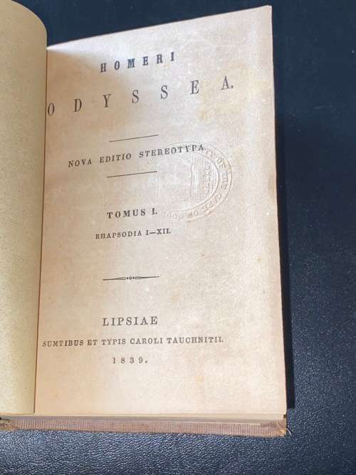 HOMERI ODYSSEA NOVA EDITIO STEREOTYPA LIPSIAE 1839