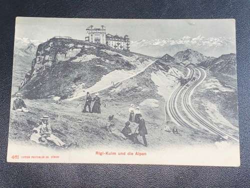 RIGI KULM UND DIE ALPEN 1906 SWISS POSTCARD
