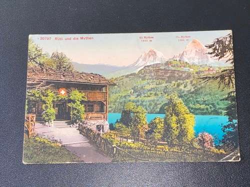ANTIQUE RUTLI UND DIE MYTHEN SWITZERLAND DRUCKSACHEN POSTCARD