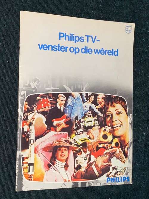 VINTAGE PHILIPS TV BROCHURE BILINGUAL ENGLISH / AFRIKAANS