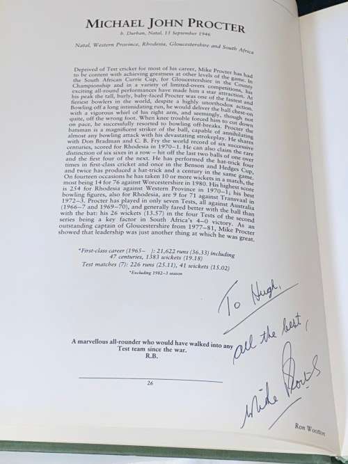 THE LORD`S TAVERNERS FIFTY GREATEST POST-WAR FROM AROUND THE WORLD SIGNED BY 2 PLAYERS