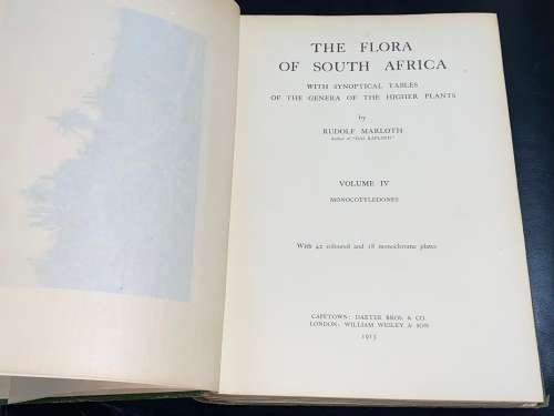 THE FLORA OF SOUTH AFRICA BY RUDOLF MARLOTH 4 VOLUMES
