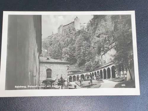 1943 SALZBURG PETERSFRIEDHOF AUSTRIA MIT FESTUNG PHOTO POSTCARD