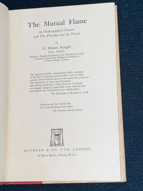 THE MUTUAL FLAME ON SHAKESPEARE`S SONNETS AND THE PHOENIX AND THE TURTLE