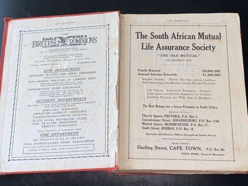 DONALDSON & BRABY`S CAPE TOWN AND SUBURBAN DIRECTORY 1921-1922