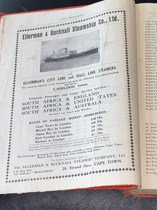 DONALDSON & BRABY`S CAPE TOWN AND SUBURBAN DIRECTORY 1921-1922