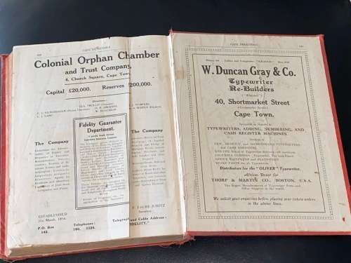 DONALDSON & BRABY`S CAPE TOWN AND SUBURBAN DIRECTORY 1921-1922