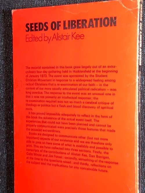 SEEDS OF LIBERATION SPIRITUAL DIMENSIONS TO POLITICAL STRUGGLE EDITED BY ALISTAR KEE