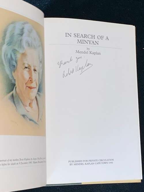 IN SEARCH OF MINYAN BY MENDAL KAPLAN SIGNED