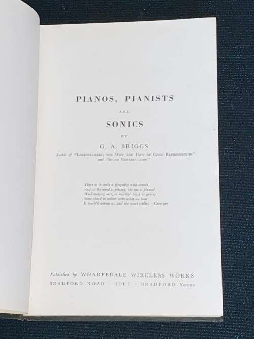PIANOS, PIANISTS AND SONICS BY G.A. BRIGGS