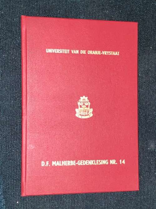 D.F. MALHERBE GEDENKLESSING NR. 14 DEUR KOOS HUMAN UNIVERSITEIT VAN DIE ORANJE-VRYSTAAT